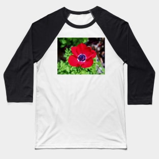 Red Anemone Baseball T-Shirt